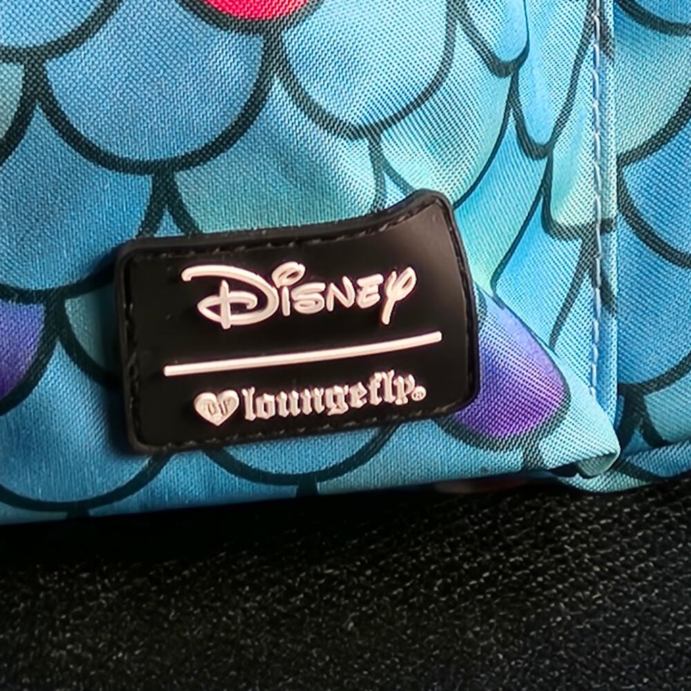 Loungefly Little Mermaid Heart Logo Backpack • 2018 • NWT • VHTF • Ariel Dongle - Picture 4 of 16